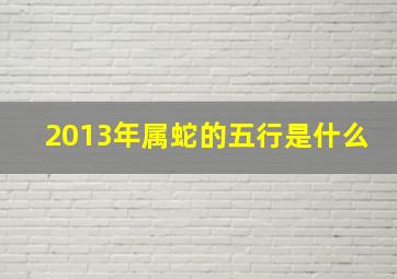 2013年属蛇的五行是什么