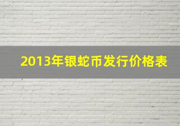 2013年银蛇币发行价格表