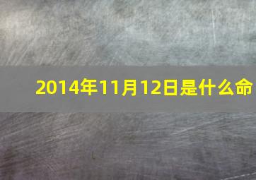 2014年11月12日是什么命