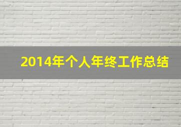 2014年个人年终工作总结