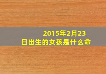 2015年2月23日出生的女孩是什么命