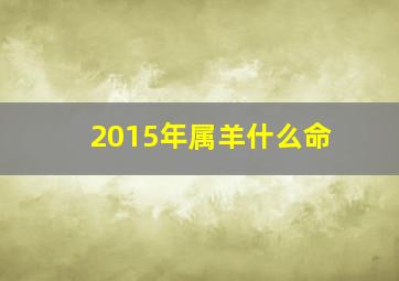 2015年属羊什么命