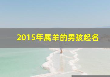 2015年属羊的男孩起名