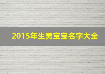 2015年生男宝宝名字大全