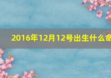 2016年12月12号出生什么命