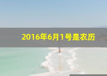 2016年6月1号是农历