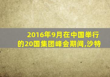 2016年9月在中国举行的20国集团峰会期间,沙特