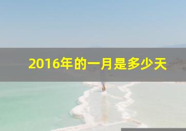 2016年的一月是多少天