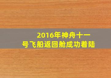 2016年神舟十一号飞船返回舱成功着陆