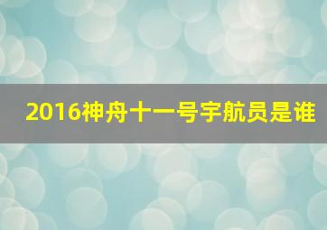 2016神舟十一号宇航员是谁