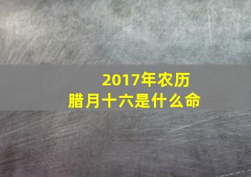 2017年农历腊月十六是什么命