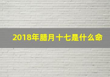 2018年腊月十七是什么命