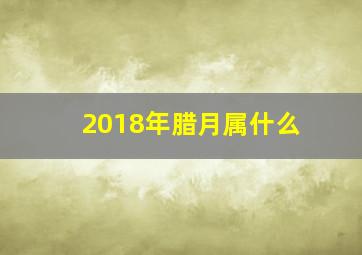 2018年腊月属什么