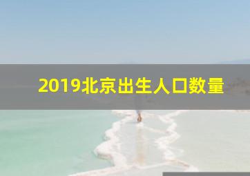 2019北京出生人口数量