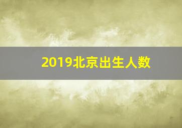 2019北京出生人数