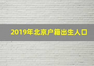 2019年北京户籍出生人口