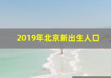 2019年北京新出生人口