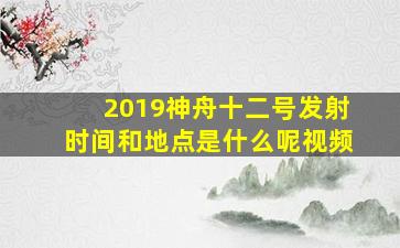 2019神舟十二号发射时间和地点是什么呢视频