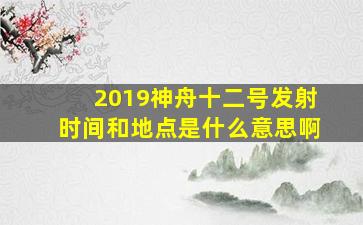 2019神舟十二号发射时间和地点是什么意思啊