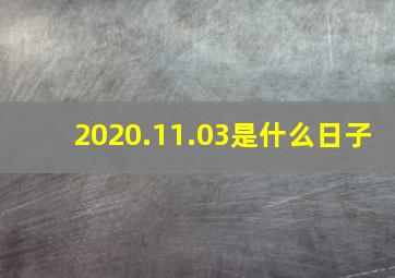 2020.11.03是什么日子