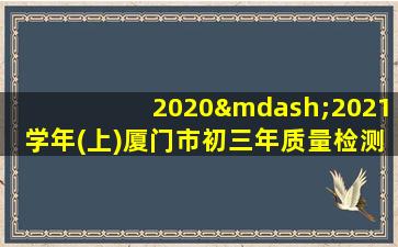 2020—2021学年(上)厦门市初三年质量检测英语