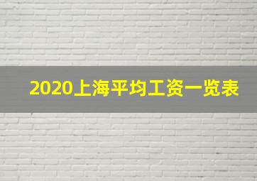 2020上海平均工资一览表