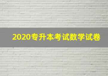 2020专升本考试数学试卷