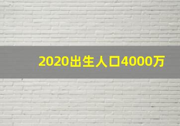 2020出生人口4000万