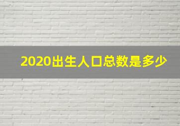 2020出生人口总数是多少