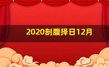 2020剖腹择日12月