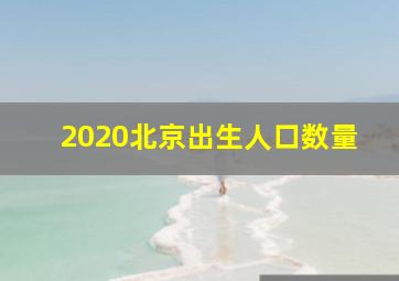 2020北京出生人口数量