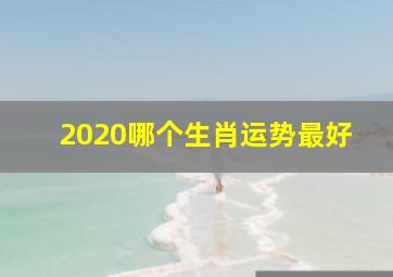 2020哪个生肖运势最好