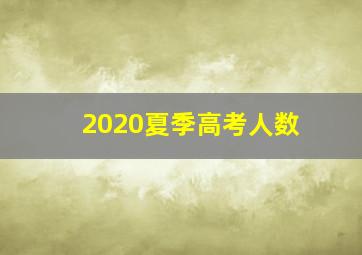 2020夏季高考人数