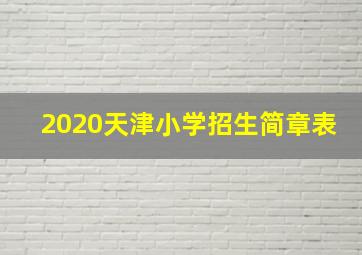 2020天津小学招生简章表