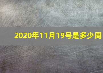 2020年11月19号是多少周