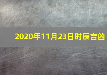 2020年11月23日时辰吉凶