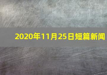 2020年11月25日短篇新闻