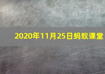 2020年11月25日蚂蚁课堂