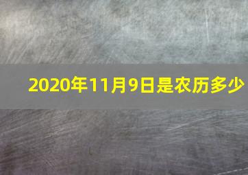 2020年11月9日是农历多少