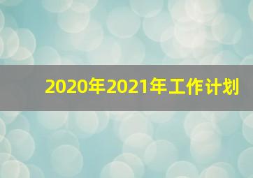 2020年2021年工作计划