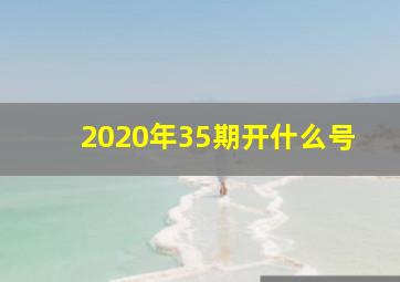 2020年35期开什么号