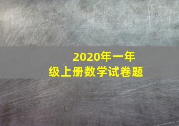 2020年一年级上册数学试卷题