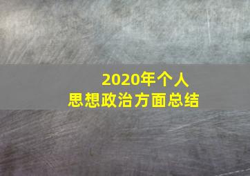 2020年个人思想政治方面总结