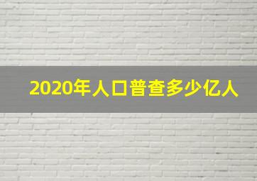 2020年人口普查多少亿人