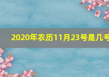 2020年农历11月23号是几号