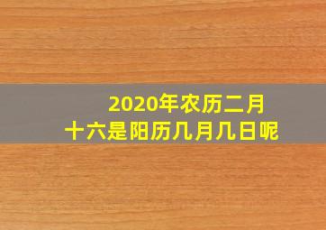 2020年农历二月十六是阳历几月几日呢