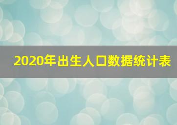 2020年出生人口数据统计表