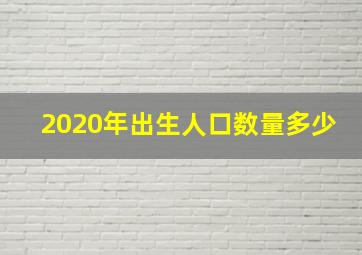 2020年出生人口数量多少