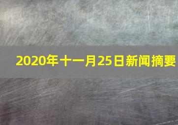 2020年十一月25日新闻摘要