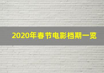 2020年春节电影档期一览